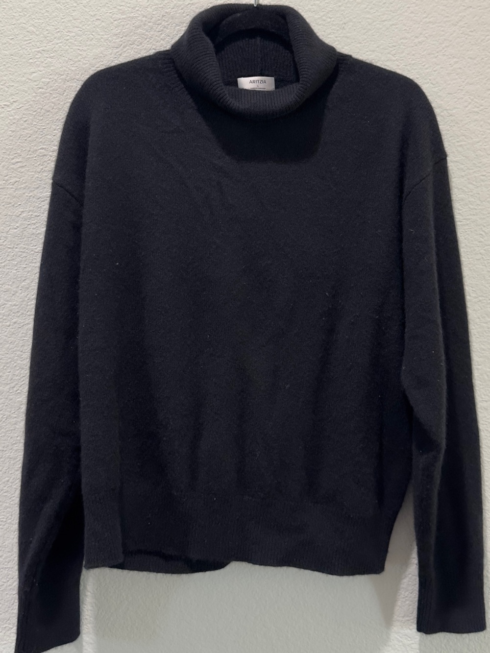 Aritzia Black Cashmere Turtleneck Sweater